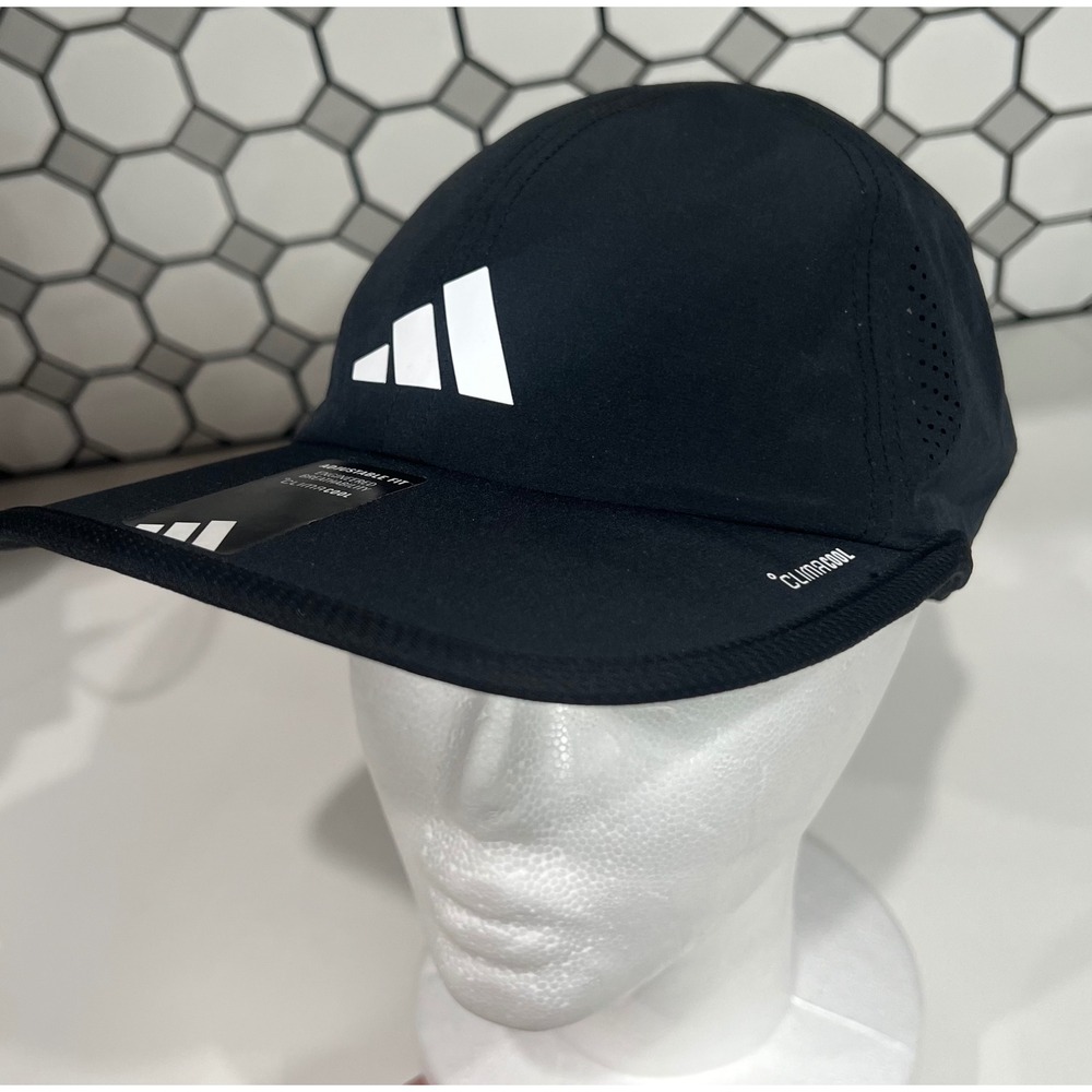 Adidas Climacool Running Hat Black Adjustable Performance Training Cap NEW